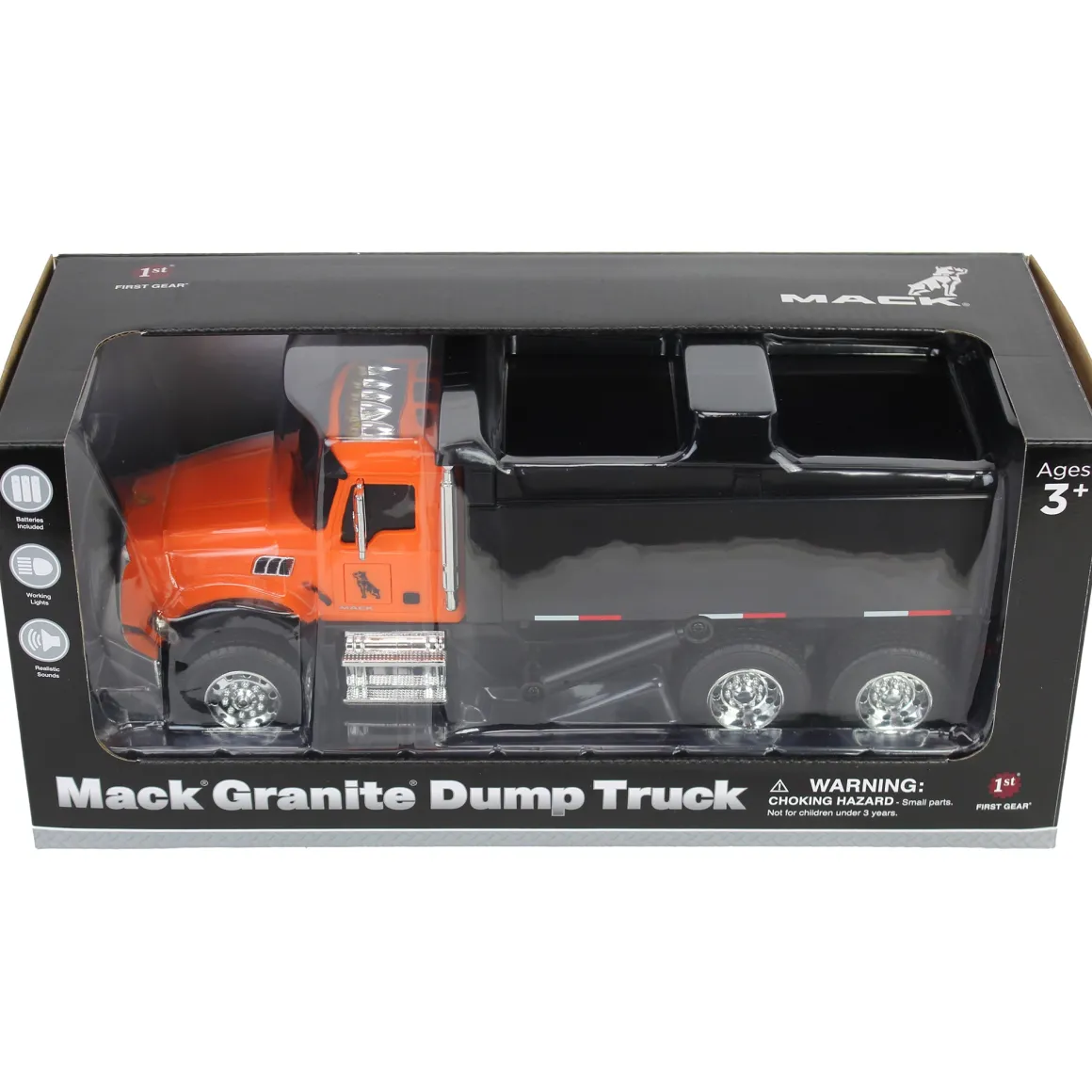 1/24 Durable Plastic Mack Granite Dump Truck with Lights & Sounds