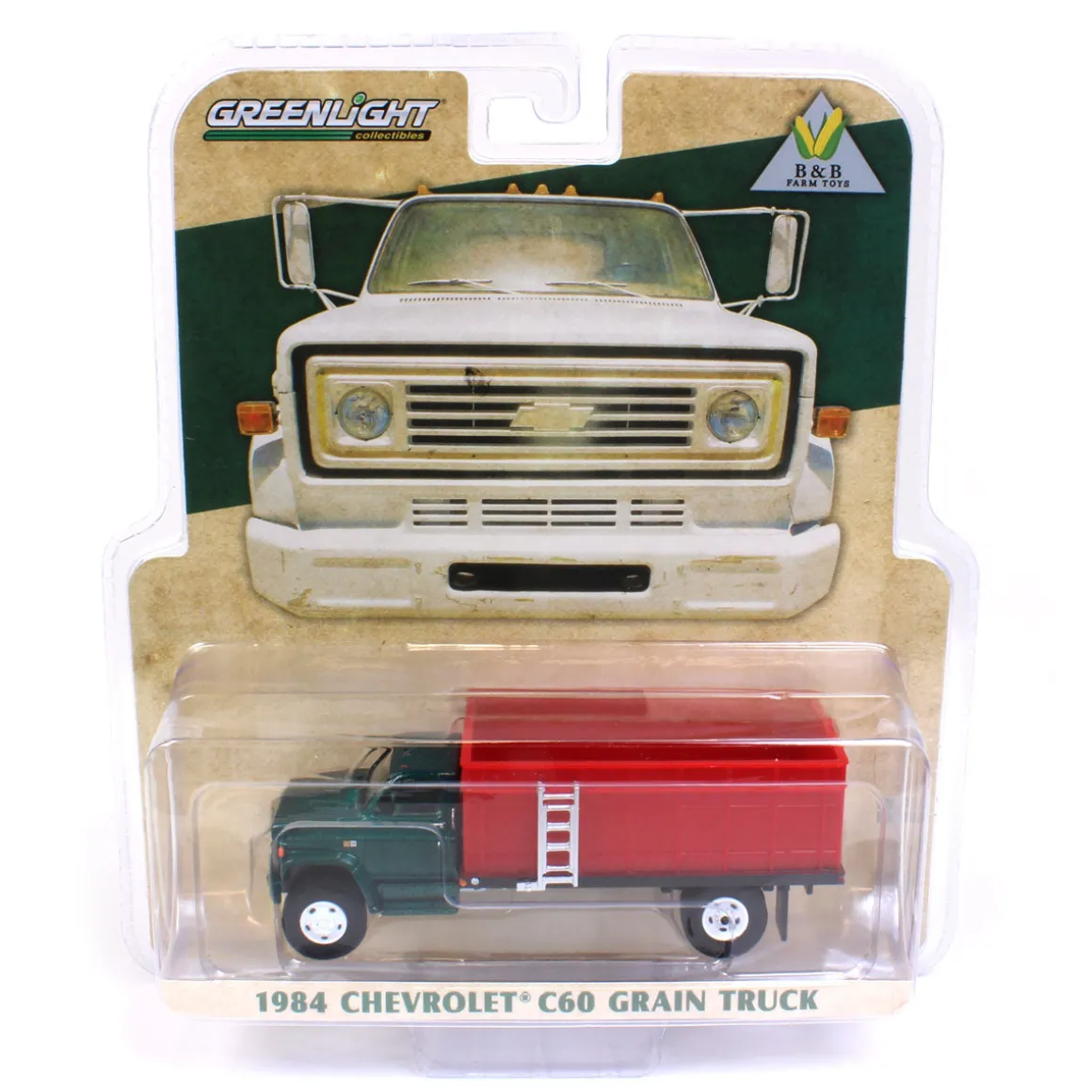 1/64 Exclusive Limited 1984 Chevy C-60 Grain Truck with Green Cab