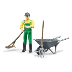 1/16 Figure Set with Farmer and Accessories by Bruder