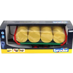 1/16 Flat Wagon Bale Carrier with 8 Round Bales by Bruder