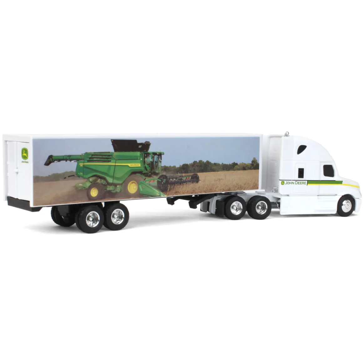 1/64 Freightliner Semi w/ John Deere X9 Combine Graphics on Trailer