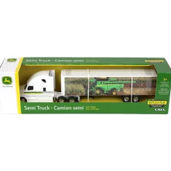 1/64 Freightliner Semi w/ John Deere X9 Combine Graphics on Trailer