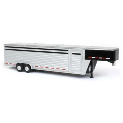 1/64 Glossy Black Continuous Slat 30' Tandem Axle Gooseneck Trailer
