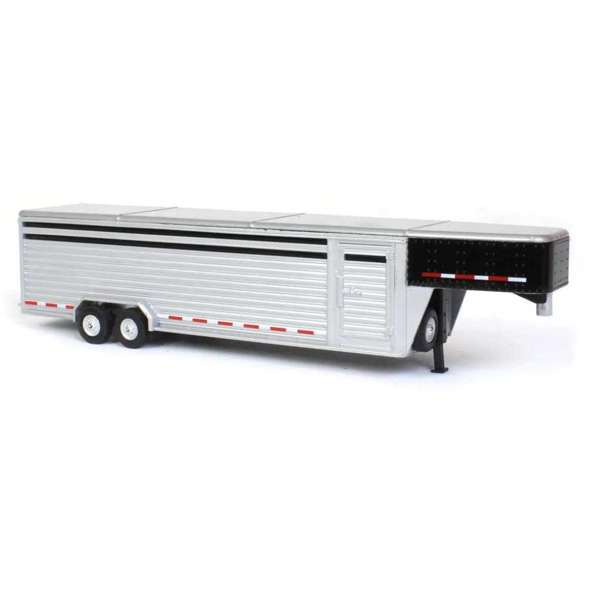 1/64 Glossy Black Continuous Slat 30' Tandem Axle Gooseneck Trailer