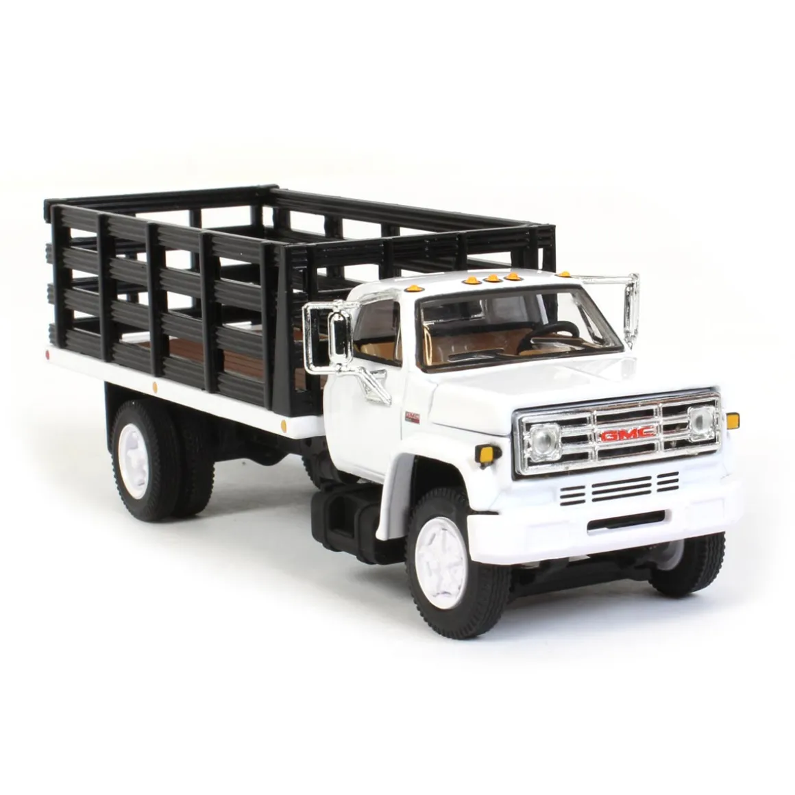 1/64 GMC 6500 Stake Bed, White with Black Stakes, First Gear Exclusive