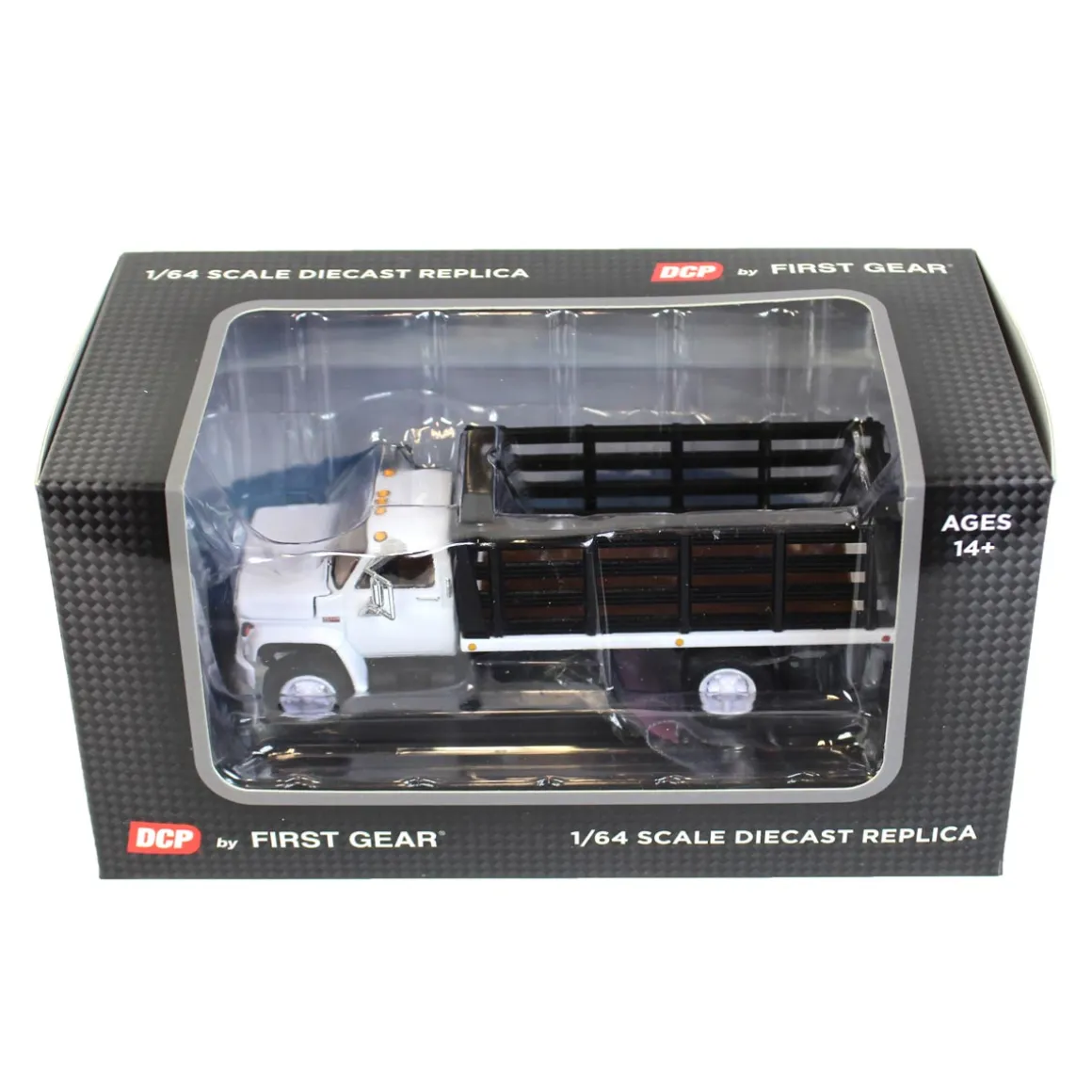 1/64 GMC 6500 Stake Bed, White with Black Stakes, First Gear Exclusive