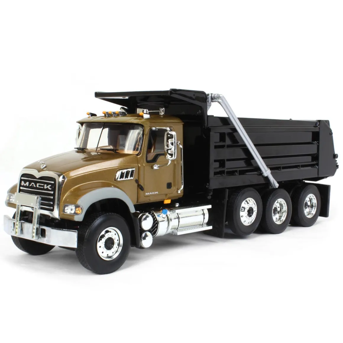 1/34 Gold & Black Mack Granite MP Engine Series Dump Truck by First Gear