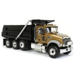 1/34 Gold & Black Mack Granite MP Engine Series Dump Truck by First Gear