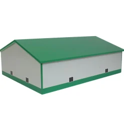 1/64 Gray & Green 60ft x 80ft Wooden Implement Shed