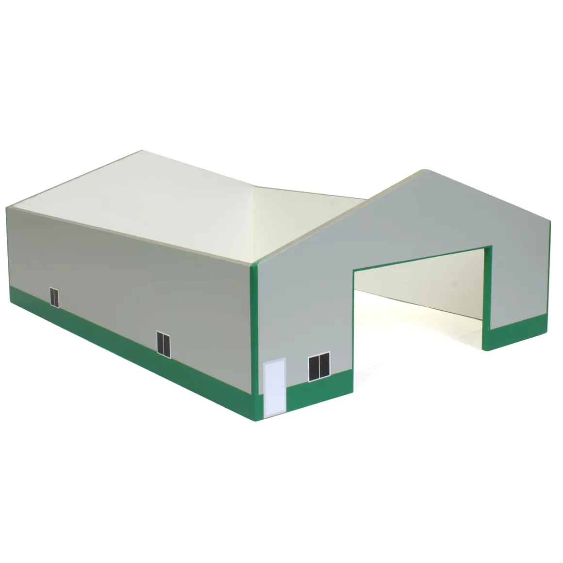 1/64 Gray & Green 60ft x 80ft Wooden Implement Shed