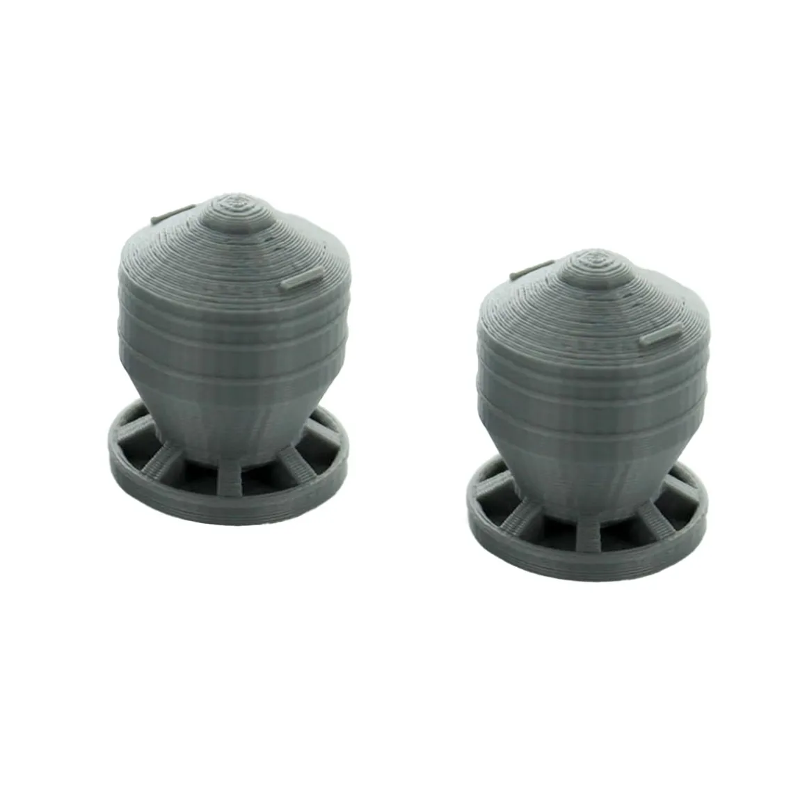 1/64 Gray Pig Feeders, 2 Pack, 3D Printed