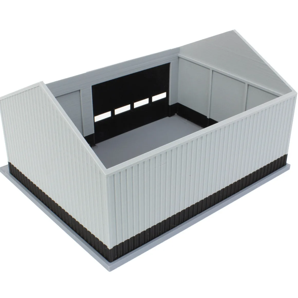 1/64 Gray/Black 40ft x 30ft "Papa's Shop" Farm Shed, 3D Printed