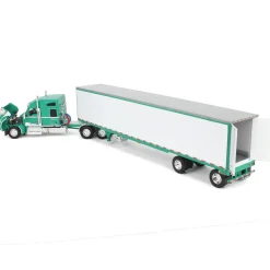 1/64 Green & White Kenworth W990 with Spread Axle Reefer Trailer, DCP by First Gear