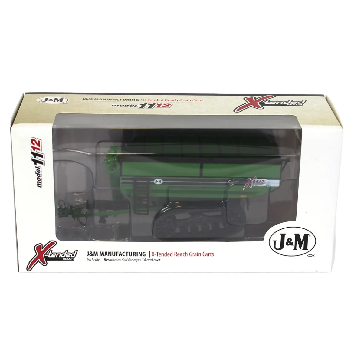 1/64 Green J&M 1112 X-Tended Reach Grain Cart with Tracks