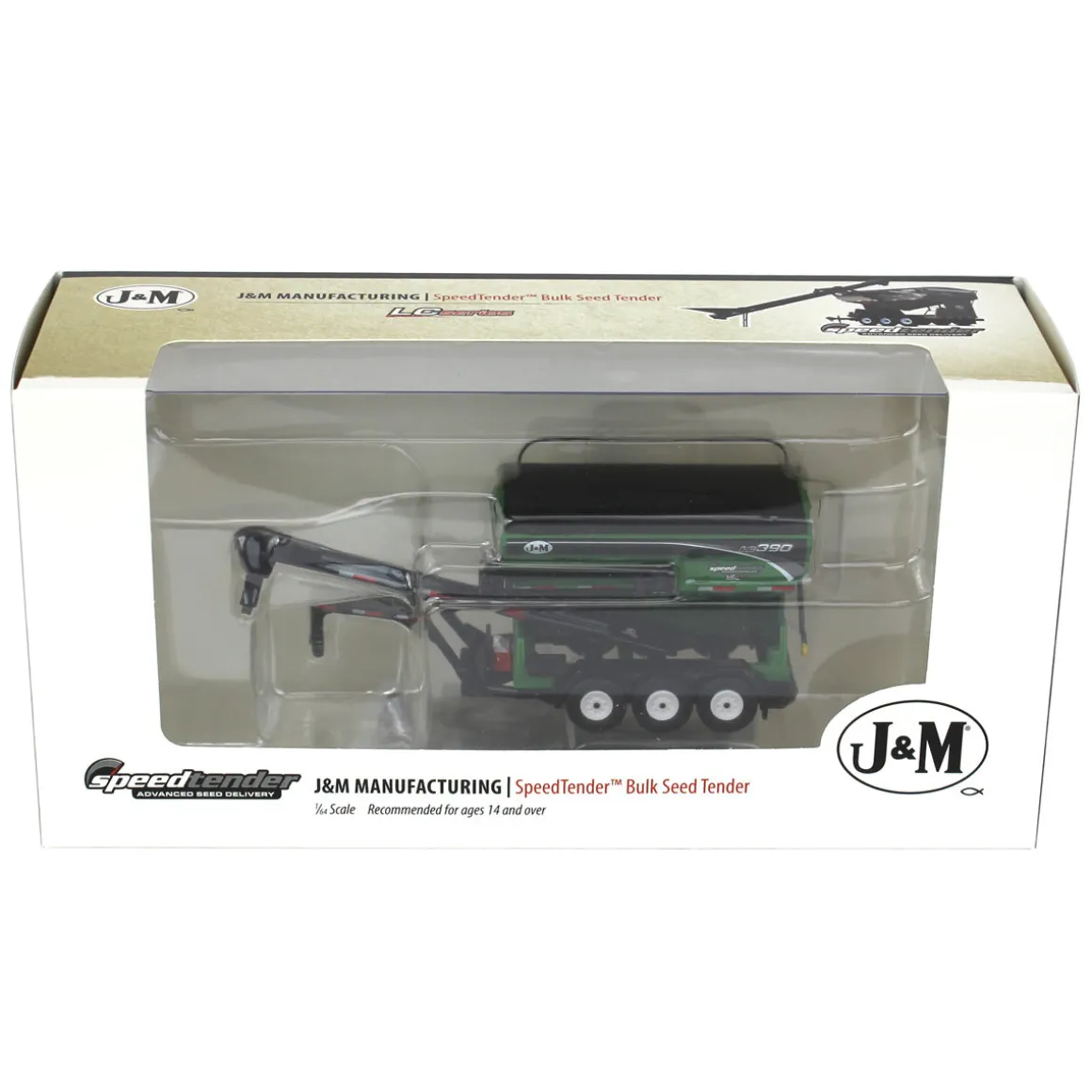 1/64 Green J&M LC390 Tri-axle Gooseneck Seed Tender