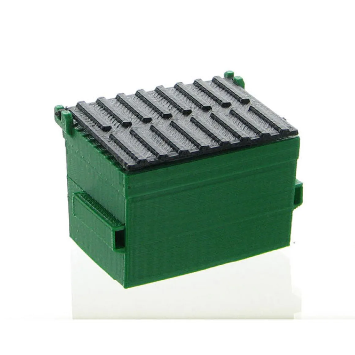 1/50 Green Trash Dumpster with Removable Lid, 3D Print