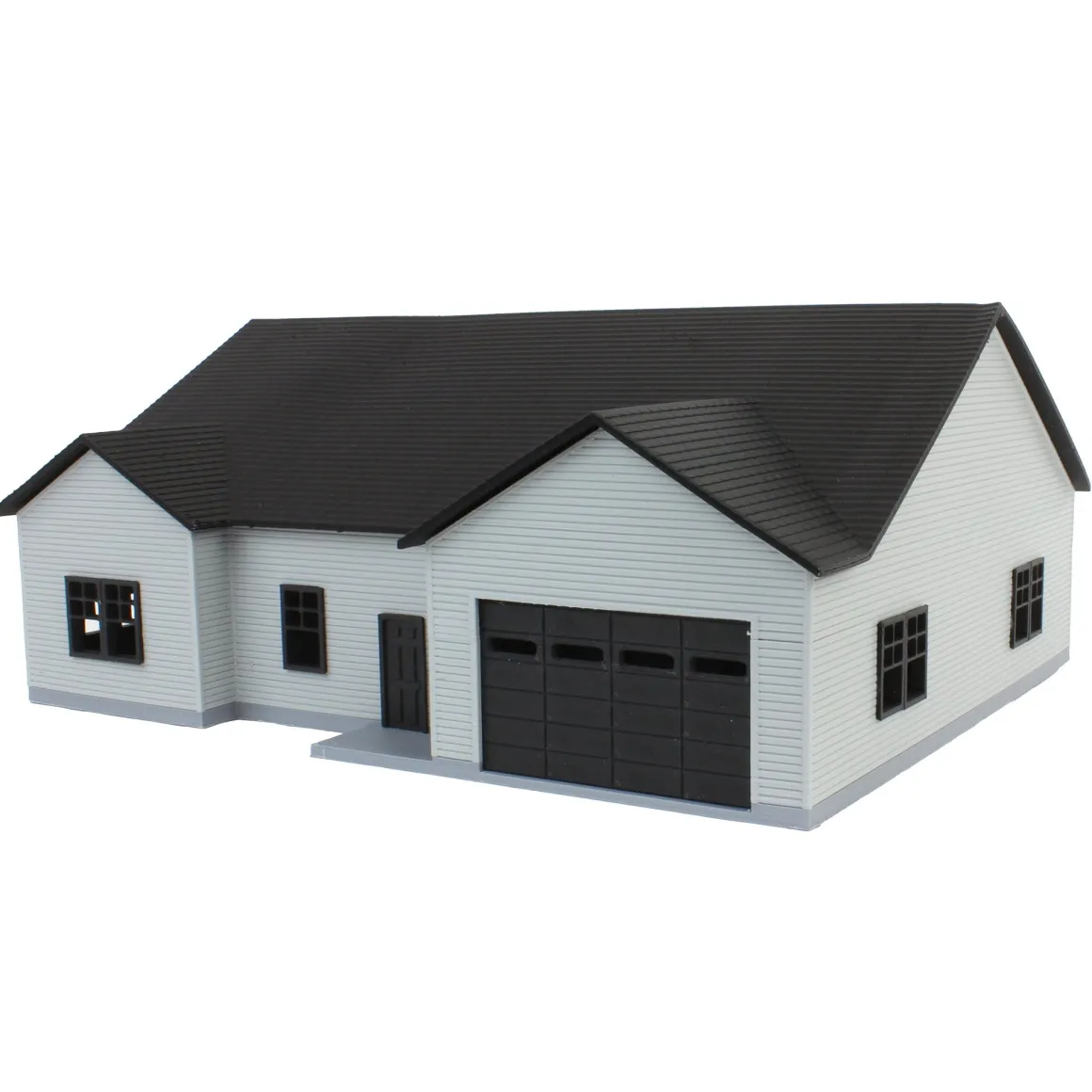 1/64 Grey & Black “The Ranch” Farm House w/ Opening Garage & Back Deck, 3D Printed