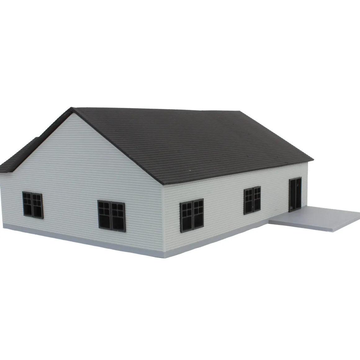 1/64 Grey & Black “The Ranch” Farm House w/ Opening Garage & Back Deck, 3D Printed
