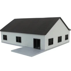 1/64 Grey & Black “The Ranch” Farm House w/ Opening Garage & Back Deck, 3D Printed