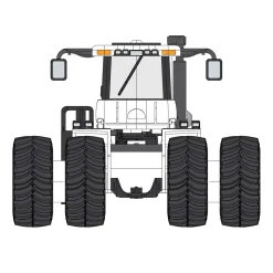 1/64 High Detail Big Bud 700 Las Vegas White AG Version with Titan Goodyear LSW Tires