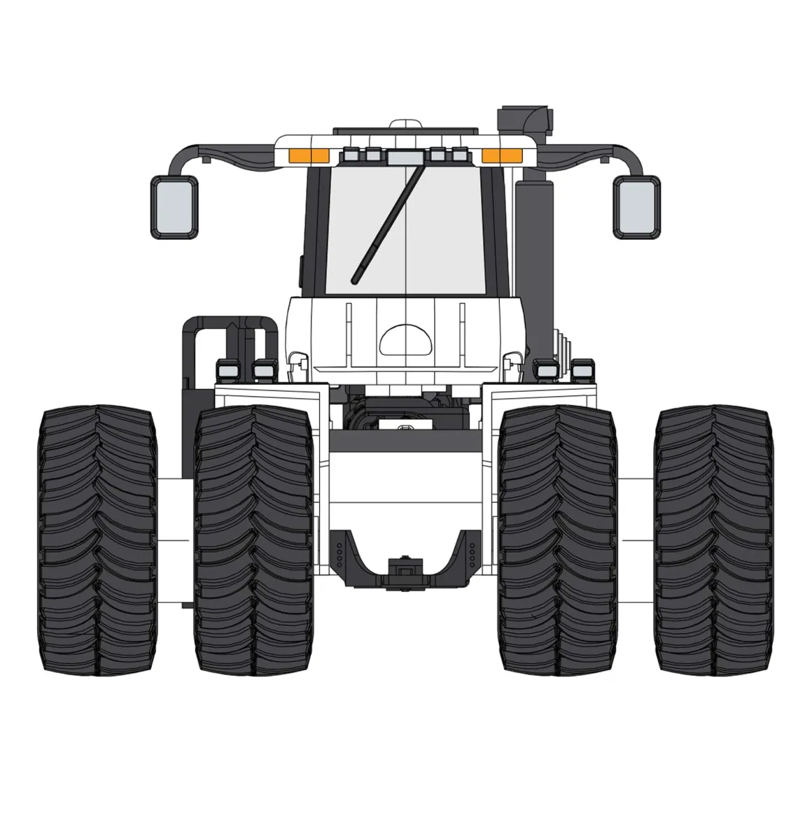 1/64 High Detail Big Bud 700 Las Vegas White AG Version with Titan Goodyear LSW Tires