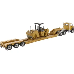 1/50 High Detail CAT CT660 Day Cab Tractor & XL 120 Low-Profile HDG Trailer with CAT CB-534D XW Vib