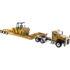 1/50 High Detail CAT CT660 Day Cab Tractor & XL 120 Low-Profile HDG Trailer with CAT CB-534D XW Vib