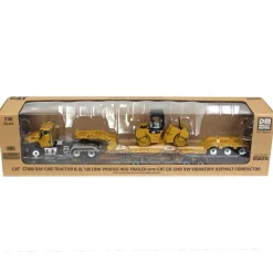 1/50 High Detail CAT CT660 Day Cab Tractor & XL 120 Low-Profile HDG Trailer with CAT CB-534D XW Vib
