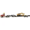 1/50 High Detail International HX520 Tandem Tractor w/ XL 120 HDG Trailer & Dusty CAT 320 DL Excavator