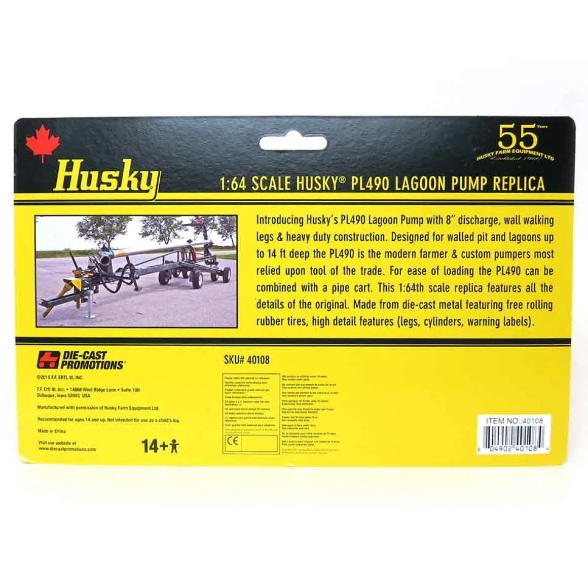 1/64 Husky PL490 Lagoon Manure Pump on Wheels