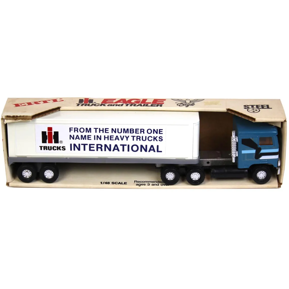1/48 IH Eagle Semi w/ Tandem Axle Box Trailer, Steel, Made in USA by ERTL