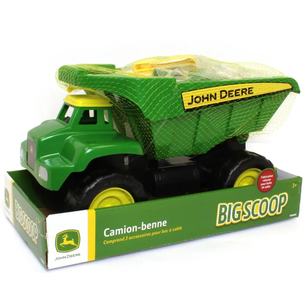 15 Inch Large John Deere BIG SCOOP Dump Truck with 3 Piece Sand Tool Set