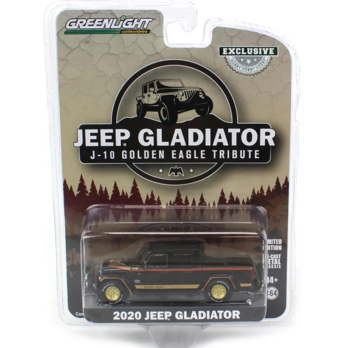 1/64 Jeep Gladiator, J-10 Golden Jeep Tribute, Greenlight Hobby Exclusive