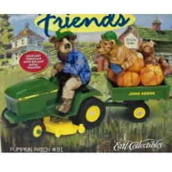 1/16 John Deere 320 Lawn Tractor with Cart & Lowell Davis Bear Figurine