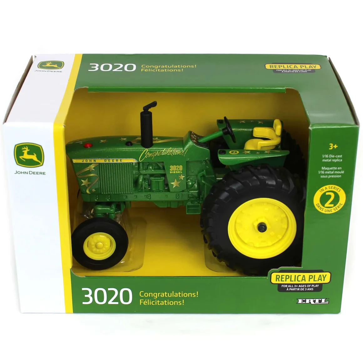 1/16 John Deere 3020 Wide Front with Congratulations Graphics