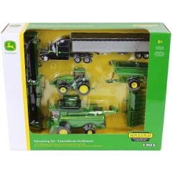 1/64 John Deere Harvesting Set w/ 8R 370 Tractor, Grain Cart, X9 1100 Combine & Grain Semi