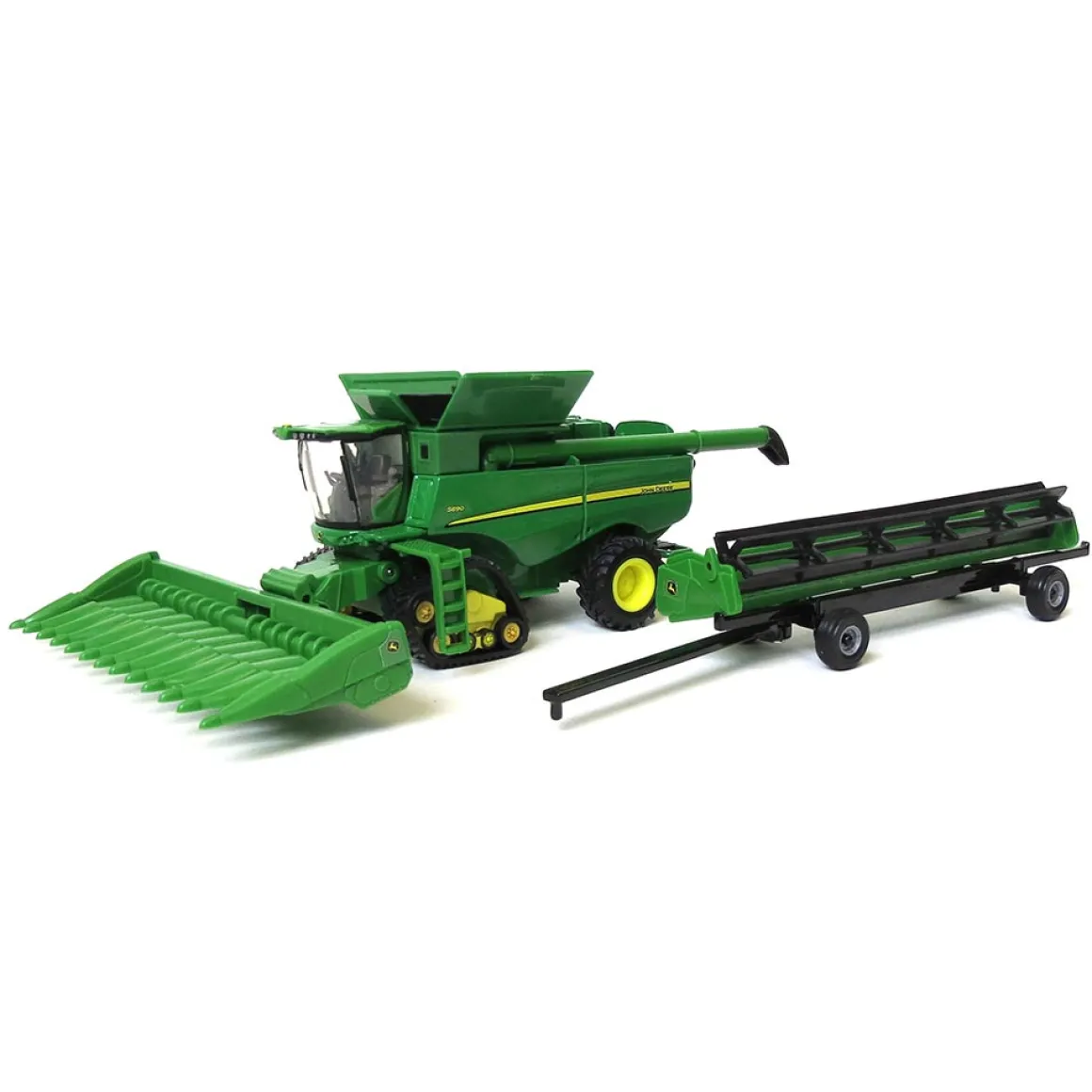 1/64 John Deere S690 Tracked Combine with Corn Head, Grain Head & Cart