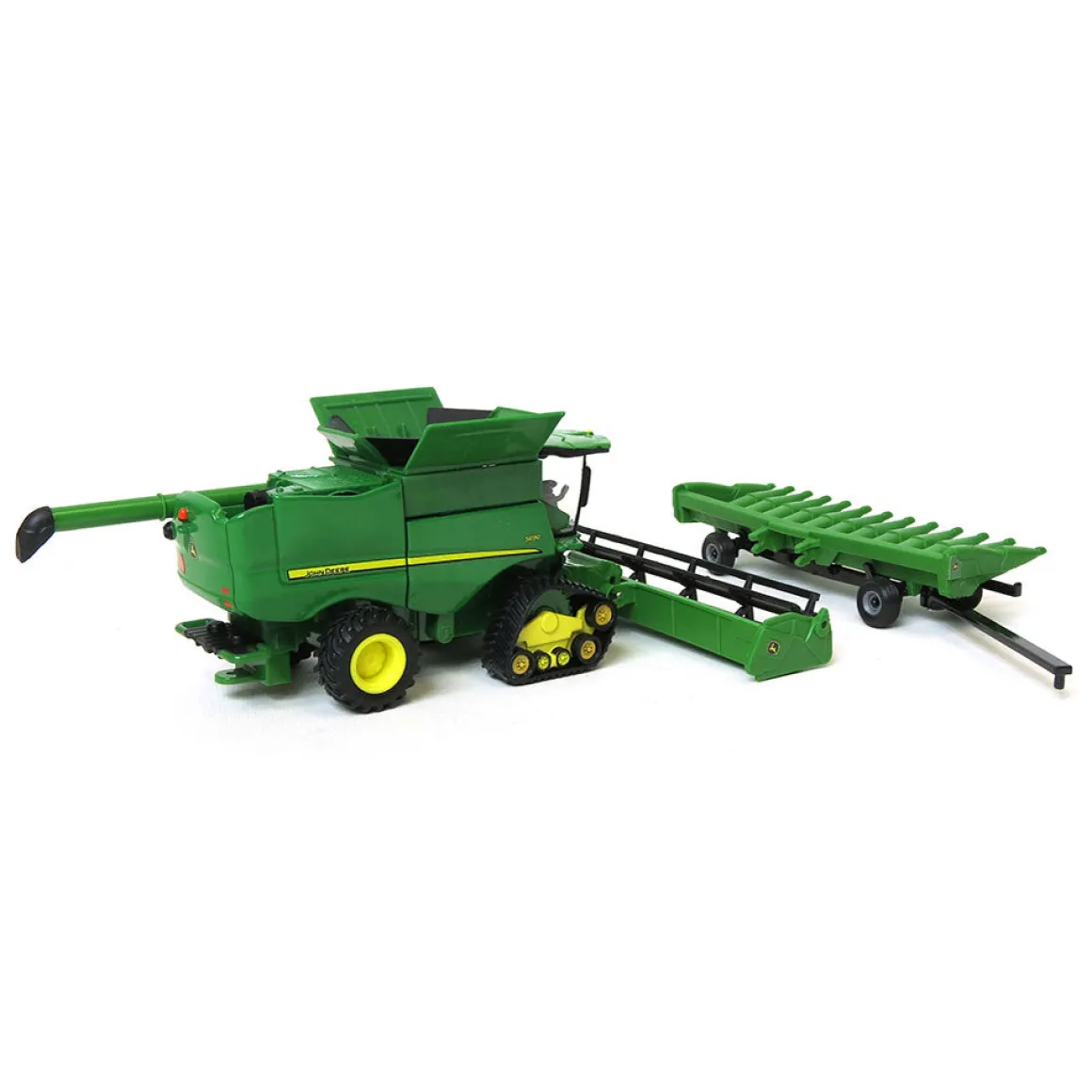 1/64 John Deere S690 Tracked Combine with Corn Head, Grain Head & Cart