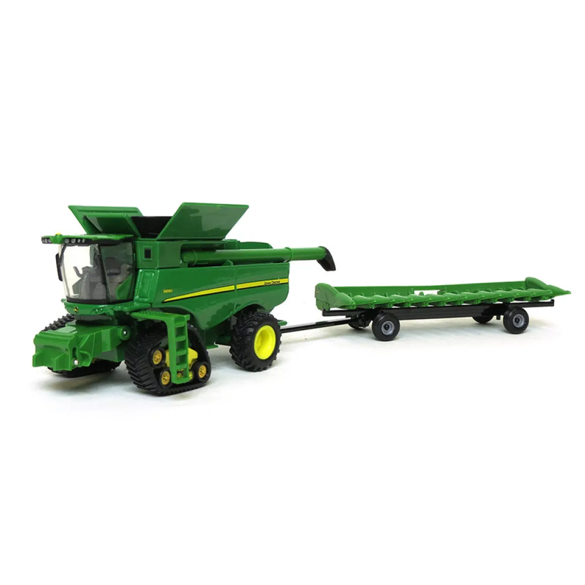 1/64 John Deere S690 Tracked Combine with Corn Head, Grain Head & Cart