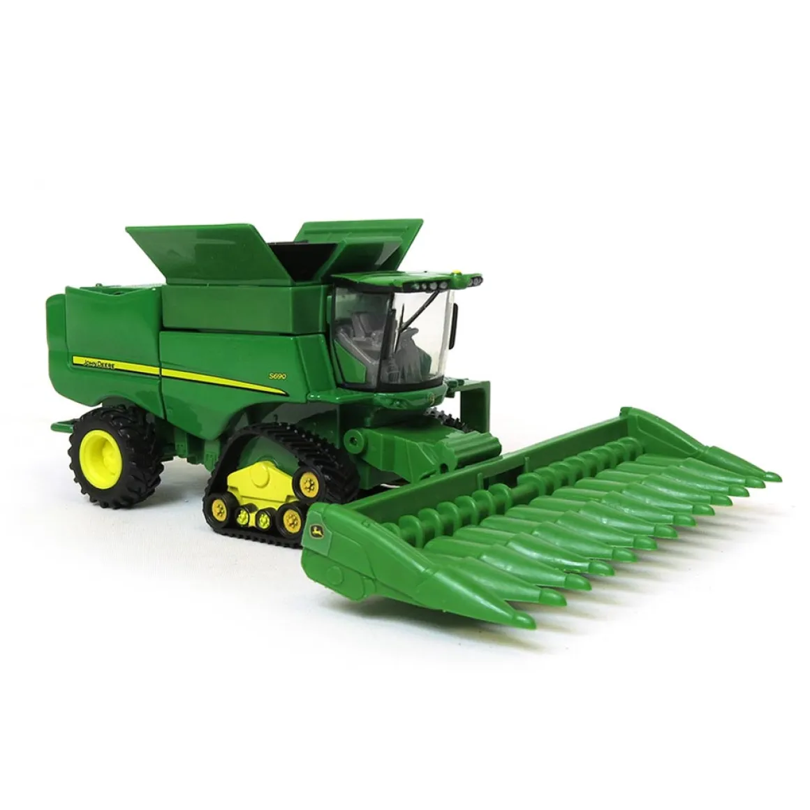 1/64 John Deere S690 Tracked Combine with Corn Head, Grain Head & Cart