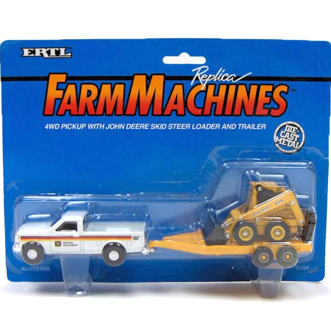 1/64 John Deere 4WD Pickup with Trailer & Skid Steer Loader