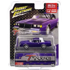 1/64 Johnny Lightning 1987 Buick Regal T-Type Custom, Metallic Purple with White Top, Mijo Exclusive