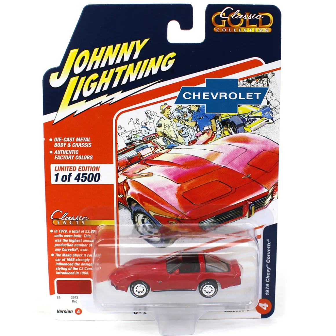 1/64 Johnny Lightning Classic Gold 2023 Release 1A - 1979 Chevrolet Corvette, Red