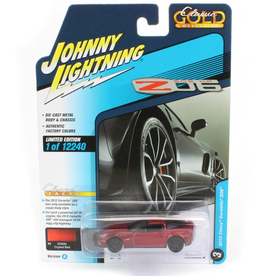 1/64 Johnny Lightning Classic Gold 2012 Chevrolet Corvette Z06, Crystal Red