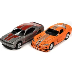 1/64 Johnny Lightning Mopar Twin Pack, 2014 Dodge Challenger R/T & 2008 Dodge Viper SRT 10