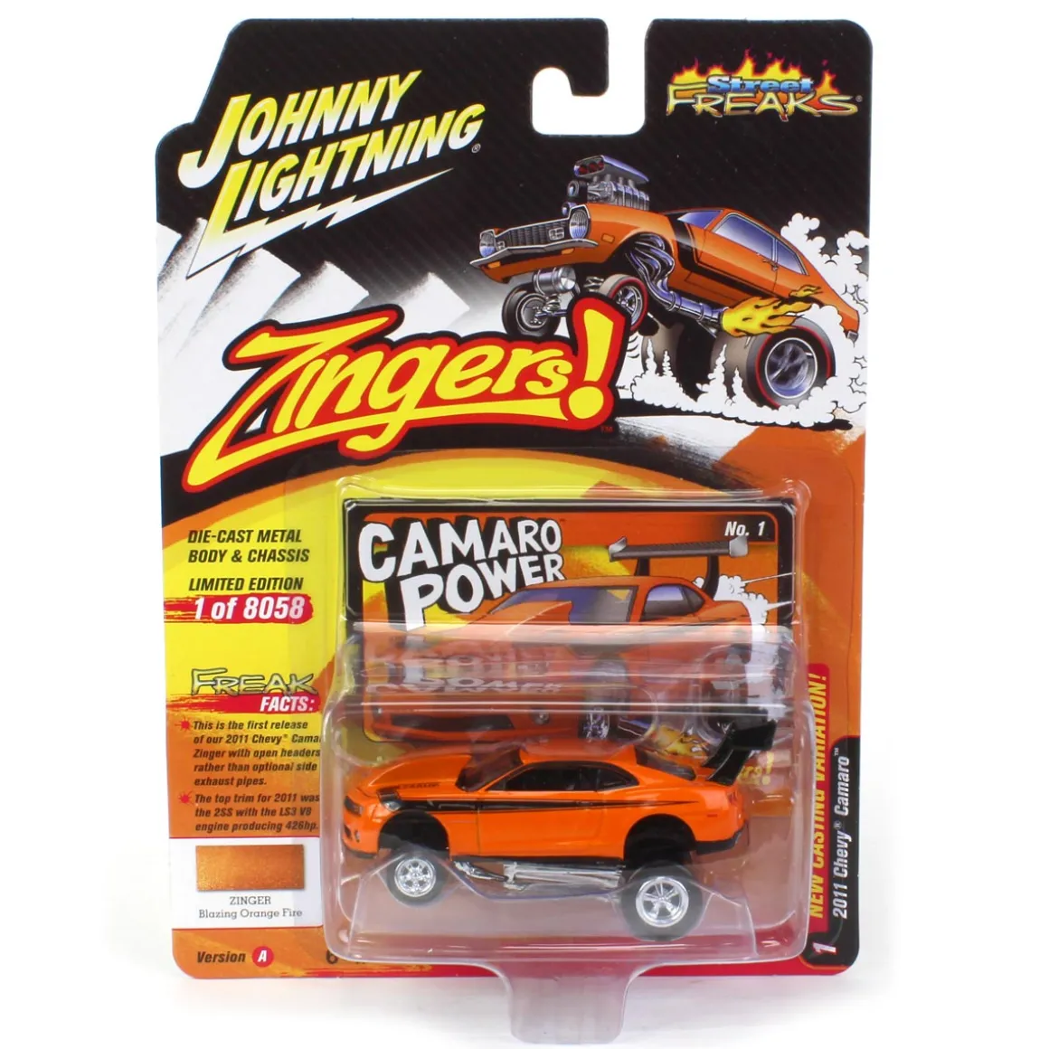 1/64 Johnny Lightning Street Freaks 2022 Release 2A - 2011 Chevrolet Camaro, Zingers
