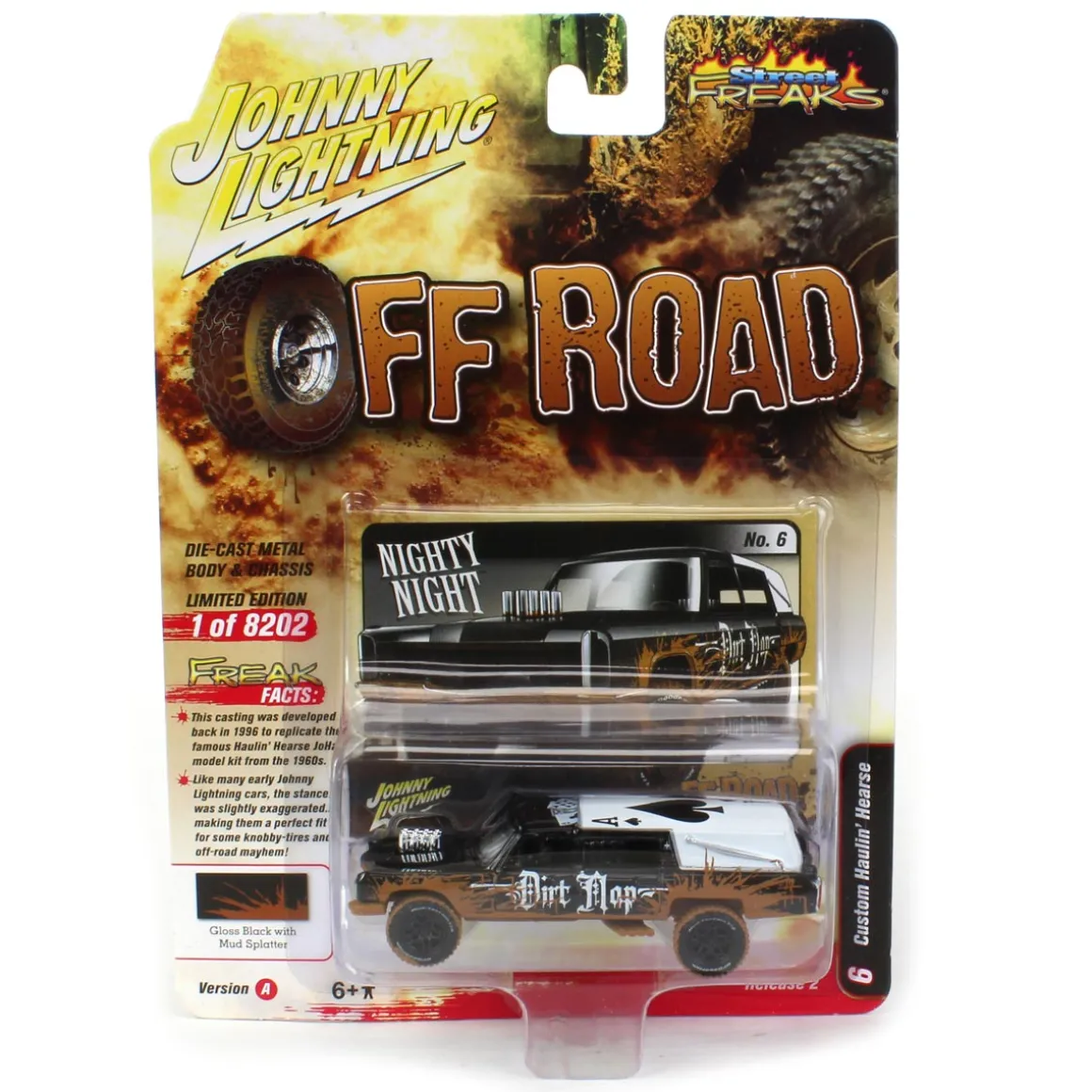 1/64 Johnny Lightning Street Freaks 2022 Release 2A - Haulin' Hearse, Off Road