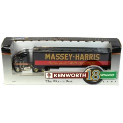 1/64 Kenworth Cabover Semi w/ Massey Harris Die-cast Box Trailer Bank