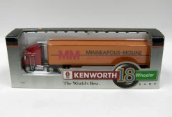 1/64 Kenworth K100E Cabover Semi w/ Minneapolis Moline Die-cast Box Trailer Bank
