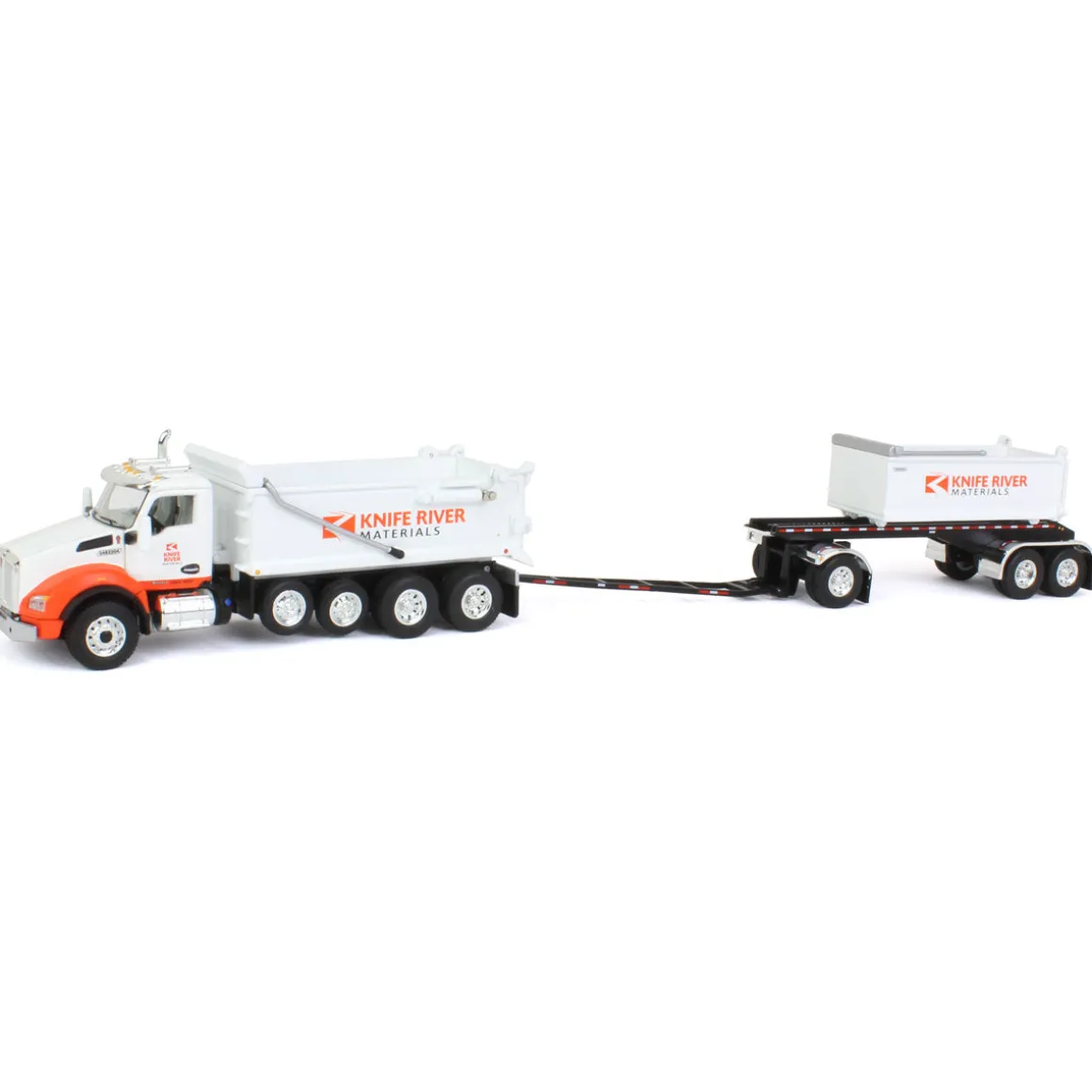 1/64 Kenworth T880 Dump w/ Dolly & Rogue Tandem Dump Trailer, Knife River, 2021 Natl Toy Truck 'N Construction